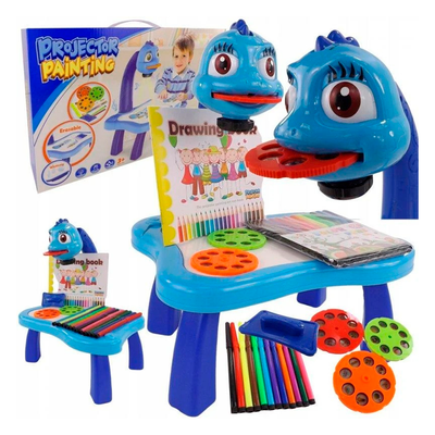 Детский стол проектор для рисования со светодиодной подсветкой, синий 1372762203 фото