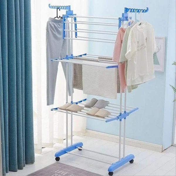 Сушилка для вещей Складная сушилка для белья Garment Rack With Wheels 1364242530 фото