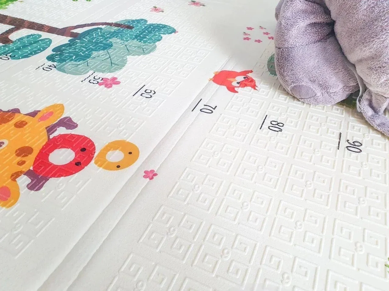 Дитячий килимок для повзання Children GO 180* 150 , двосторонній, з малюнками і текстурним покриттям 1364242531 фото