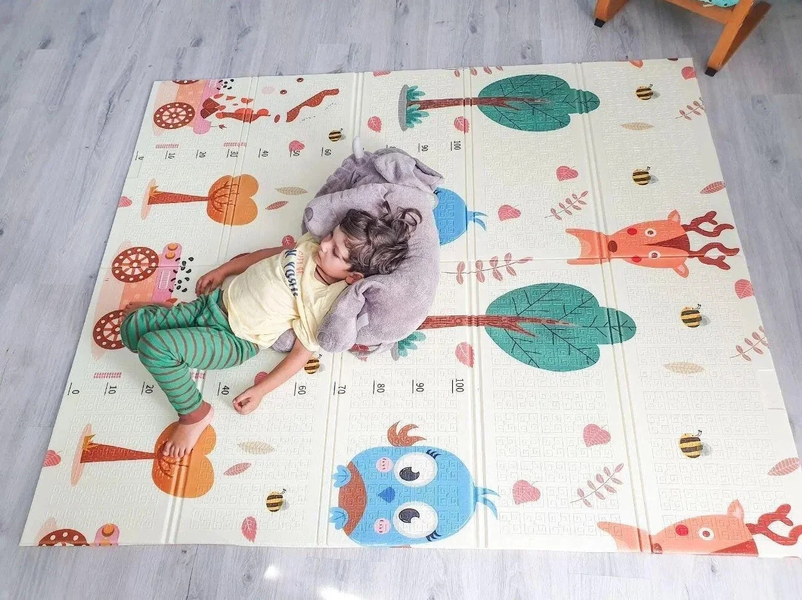 Детский коврик для ползанья Children GO 180* 150 , двусторонний, с рисунками и текстурным покрытием 1364242531 фото