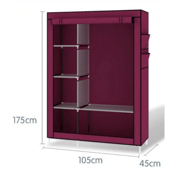 Складной тканевый шкаф 6 отделений HCX Storage Wardrobe, Цвет Коричневый 65764848 фото