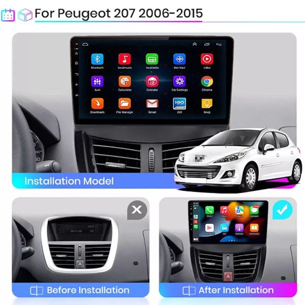 Штатная автомагнитола Peugeot 207 2006-2015 Android Carplay Nanox 1073 Android 14 с экраном 9 дюймов Р207116 фото