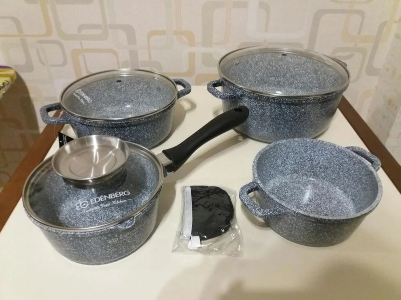 Набор посуды 8 предметов Edenberg с гранитным покрытием 1559025145 фото