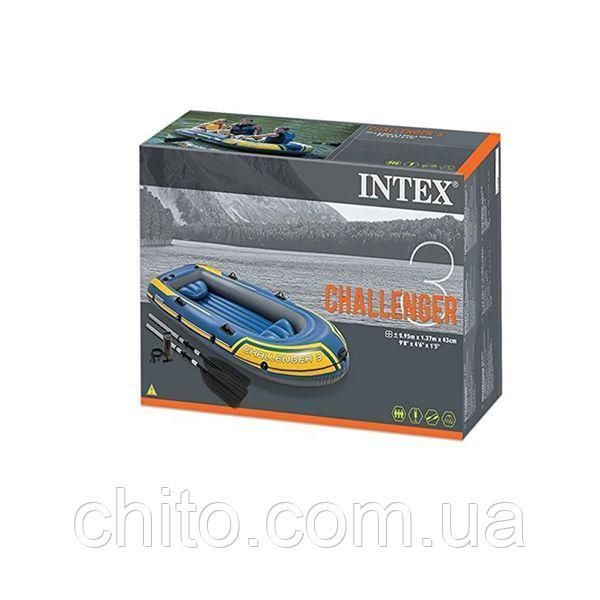 Лодка надувная трехместная «Intex» 68370 Challenger 3 Set (габариты 295 - 137 см) 1408762453 фото