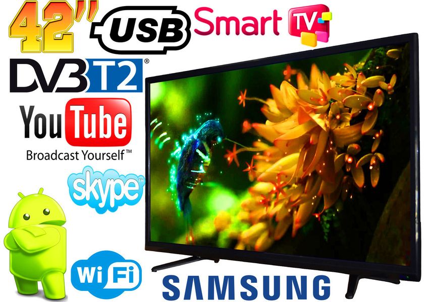 Телевізор LED Samsung Smart Android 7, Wi-Fi, Full HD 42" дюйма S seria 423 + Подарунок! 1284748021 фото