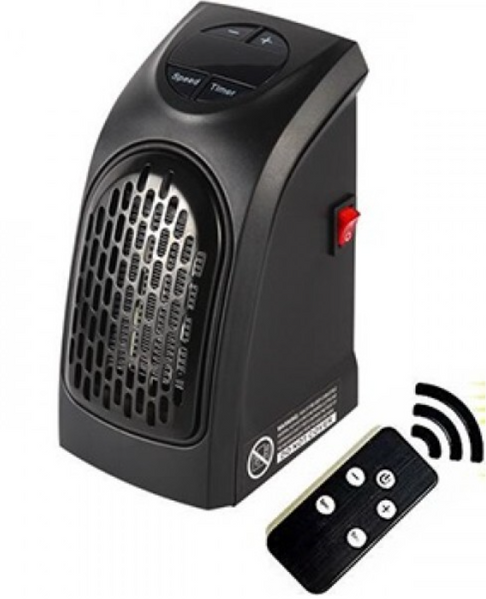 Портативный тепловентилятор Handy Heater, с терморегулятором и таймером, дуйка, мини электрообогреватель керамический, комнатный в розетку, 400 Вт + ПУЛЬТ 0000232 фото