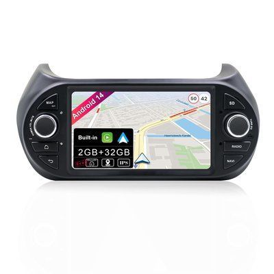Автомагнітола Topway для Fiat Fiorino/Qubo/Peugeot Bipper/Citroen Nemo, 7 дюймів TouchScreen Stereo Support CarPlay MirrorLink Bluetooth Steering Wheel Control 77790009 фото