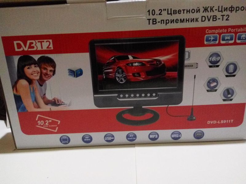 Портативный телевизор с цифровым тюнером DVB-T2 10,2" LS-911T 1284747834 фото