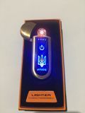 USB запальничка з ідікатори і лого Ukraine Sanqiao XT-9020 Золотиста 99202 фото
