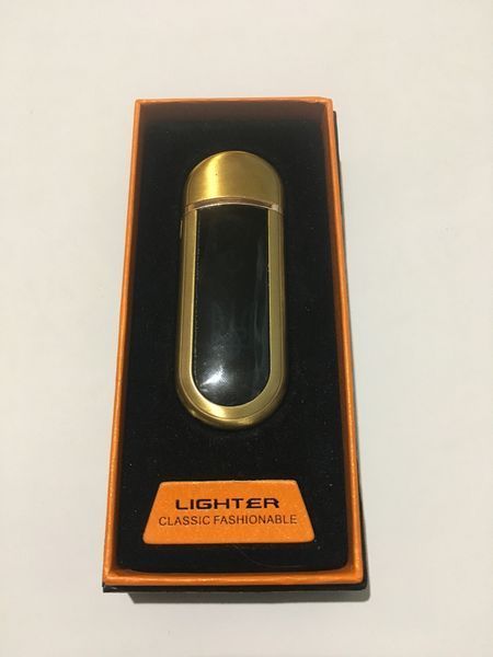 USB запальничка з ідікатори і лого Ukraine Sanqiao XT-9020 Золотиста 99202 фото
