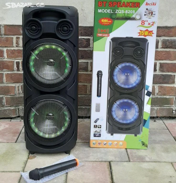 Портативна Бездротова Bluetooth колонка+світломузика, мікрофон,караоке ZDS-8208 1520741819 фото
