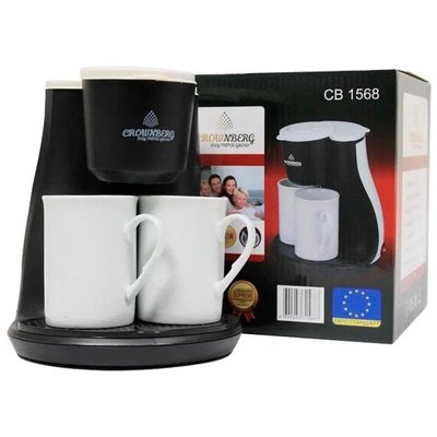 Крапельна кавоварка Crownberg CB-1568 на 2 чашки (CB-1568) 777659 фото