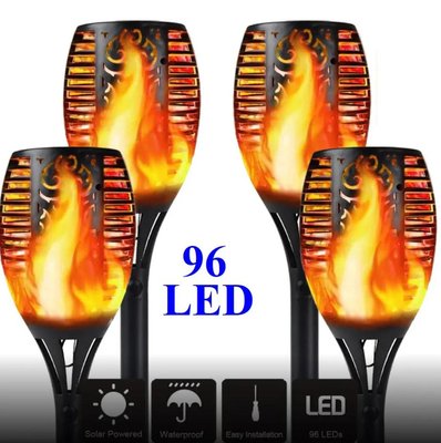 Комплект садових світильників Факел 4 шт [Flame Light] з імітацією вогню 96LED 72cm IP65 10 годин 891124 фото