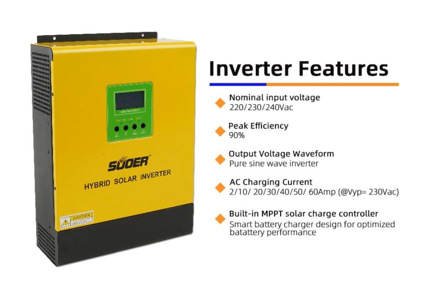 Гібридний автоматичний інвертор для сонячних панелей з MPPT  SVM-3000W-24 v SVM-3000W фото